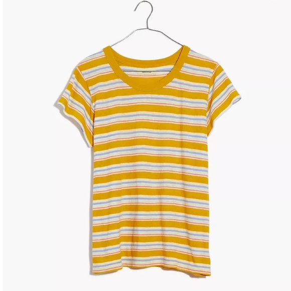 Madewell Tops - Madewell Yellow Striped T-Shirt 💛